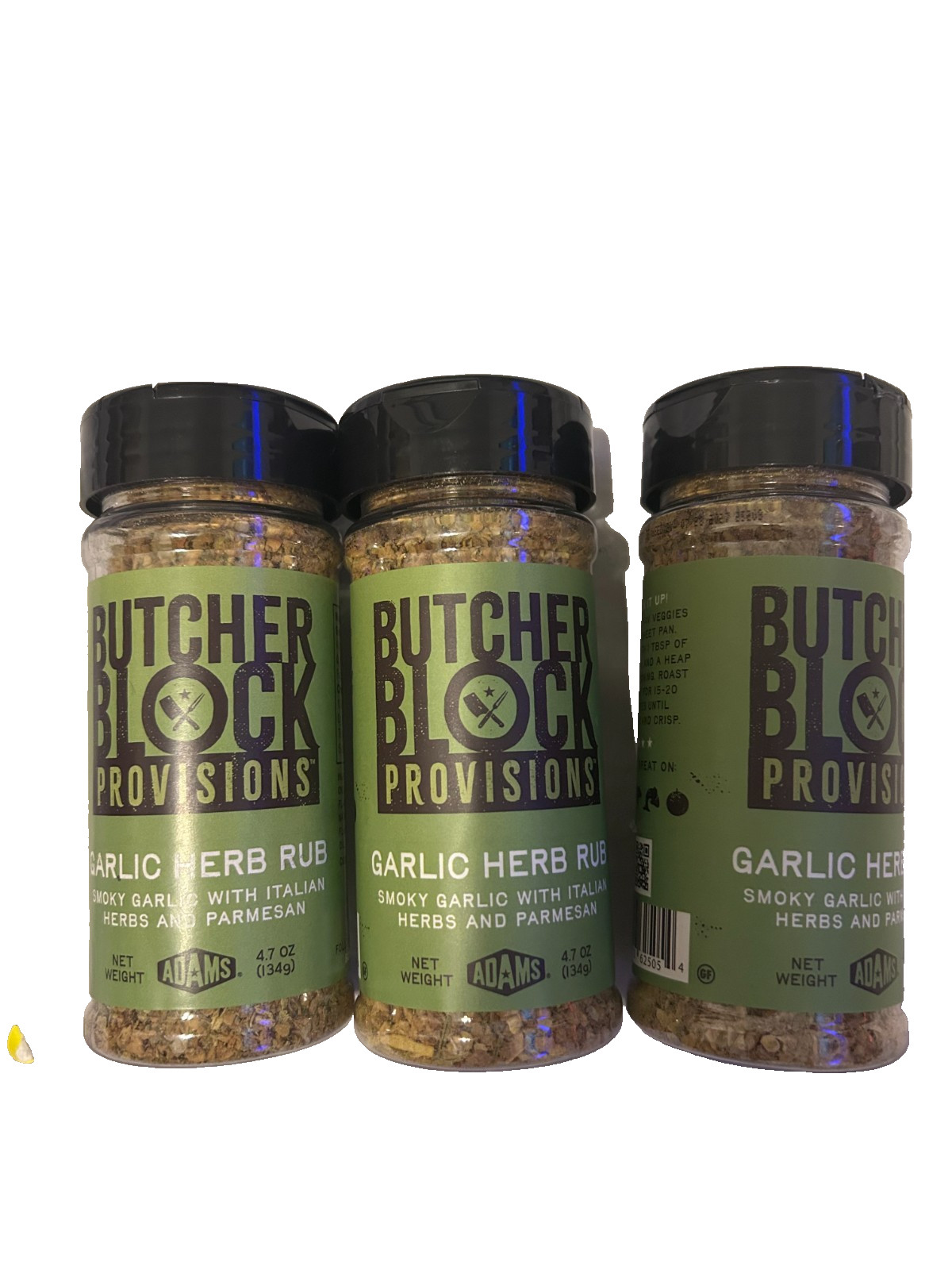 Butcher Block Provisions Garlic Herb Rub 4.7oz Smoky Garlic Parmesan 3 pack NEW