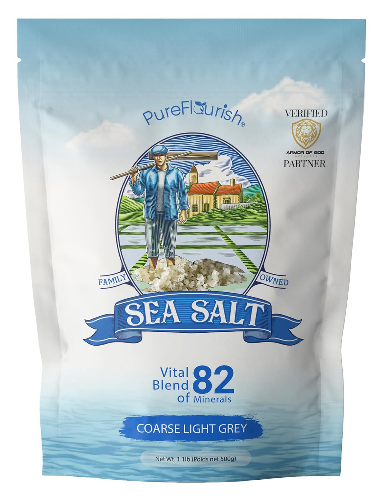 Coarse Sea Salt 1.1 LB | Certified French Harvest & Import | Organic & Unrefi…