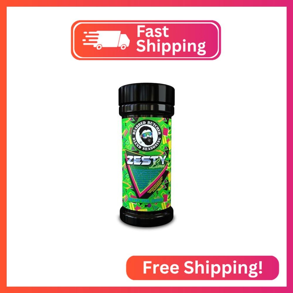 Bearded Butchers Zesty Lime Blend Seasoning, 9 oz Shaker – Fresh Lime Flavor wit