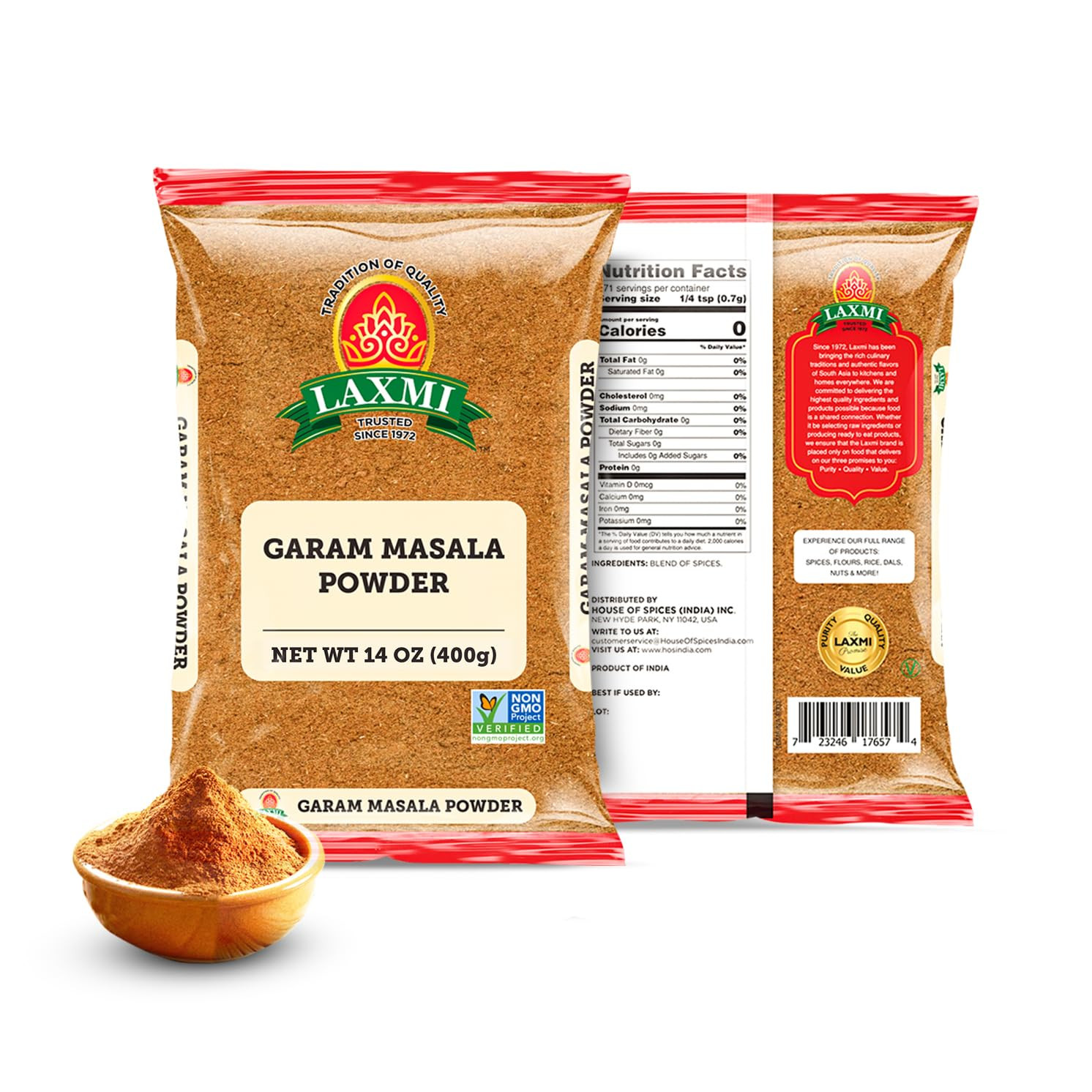 Laxmi Authentic Garam Masala Powder 14 Ounce Premium Indian Spice Pouch