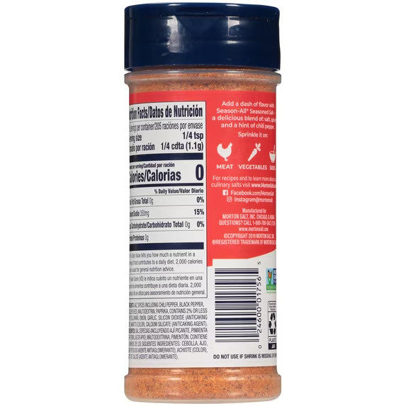 Morton Season-All Seasoned Salt, Seasoning Blend, 8 oz