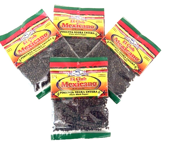 WHOLE BLACK PEPPER, PIMIENTA NEGRA ENTERA, (1 oz Package) NATURAL & GLUTEN FREE