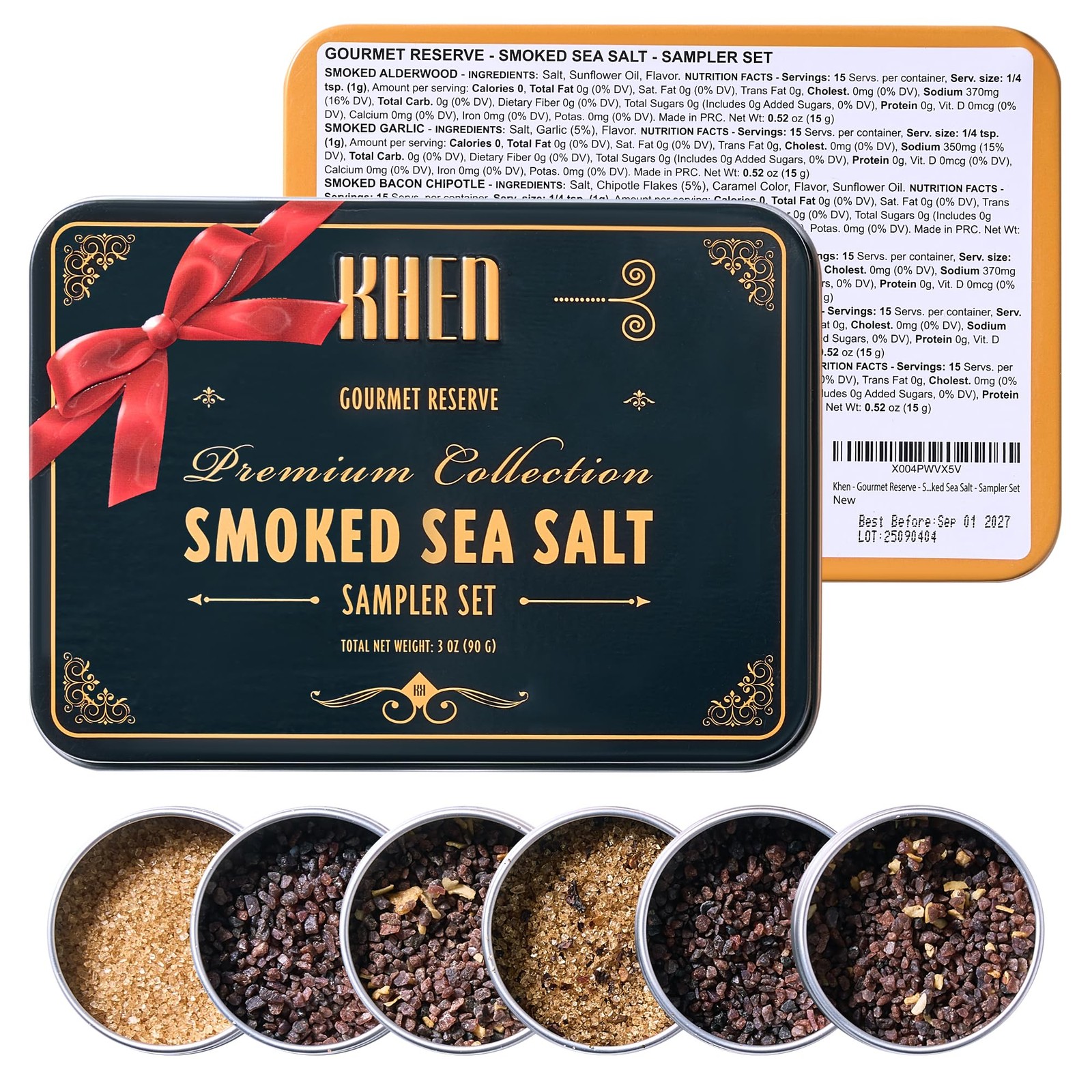 Smoke & Flame Sea Salt Gift Set of 6 – Gourmet Chefs Smoked Finishing Seasoni…