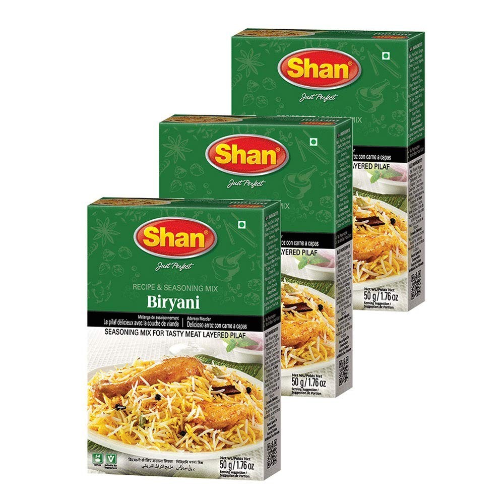 Shan Biryani Masala Seasoning Mix (50g) – Authentic Spice 3 Pack Free Shipping