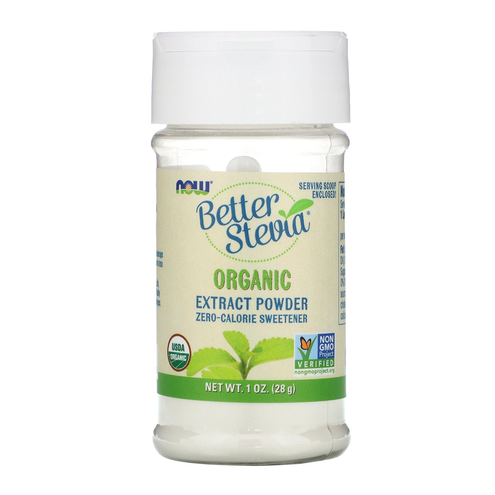 NOW Foods Better Stevia Organic Zero Calorie Powdered Sweetener 1 oz
