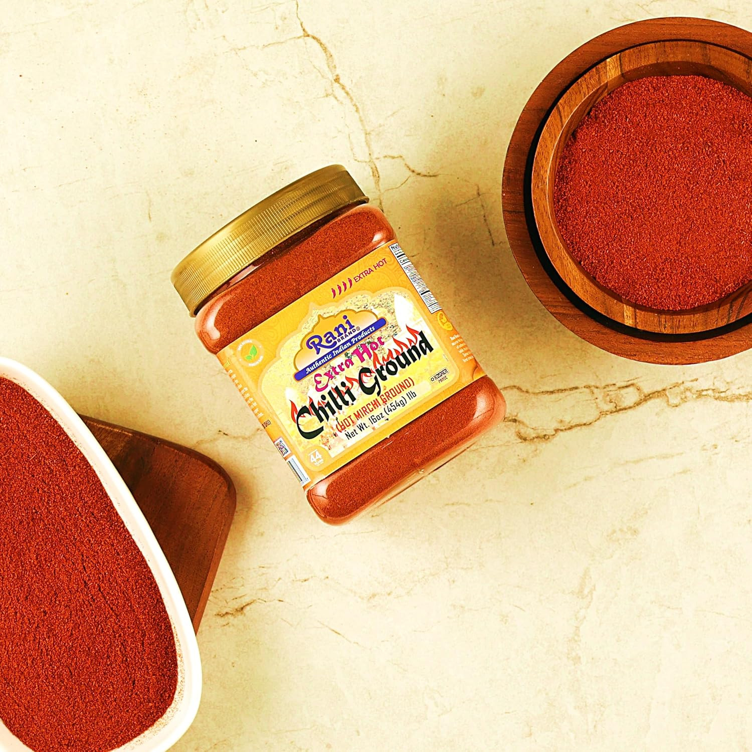 Rani Extra Hot Chilli Powder Indian Spice 16Oz (1Lb) 454G PET Jar ~ All Natural
