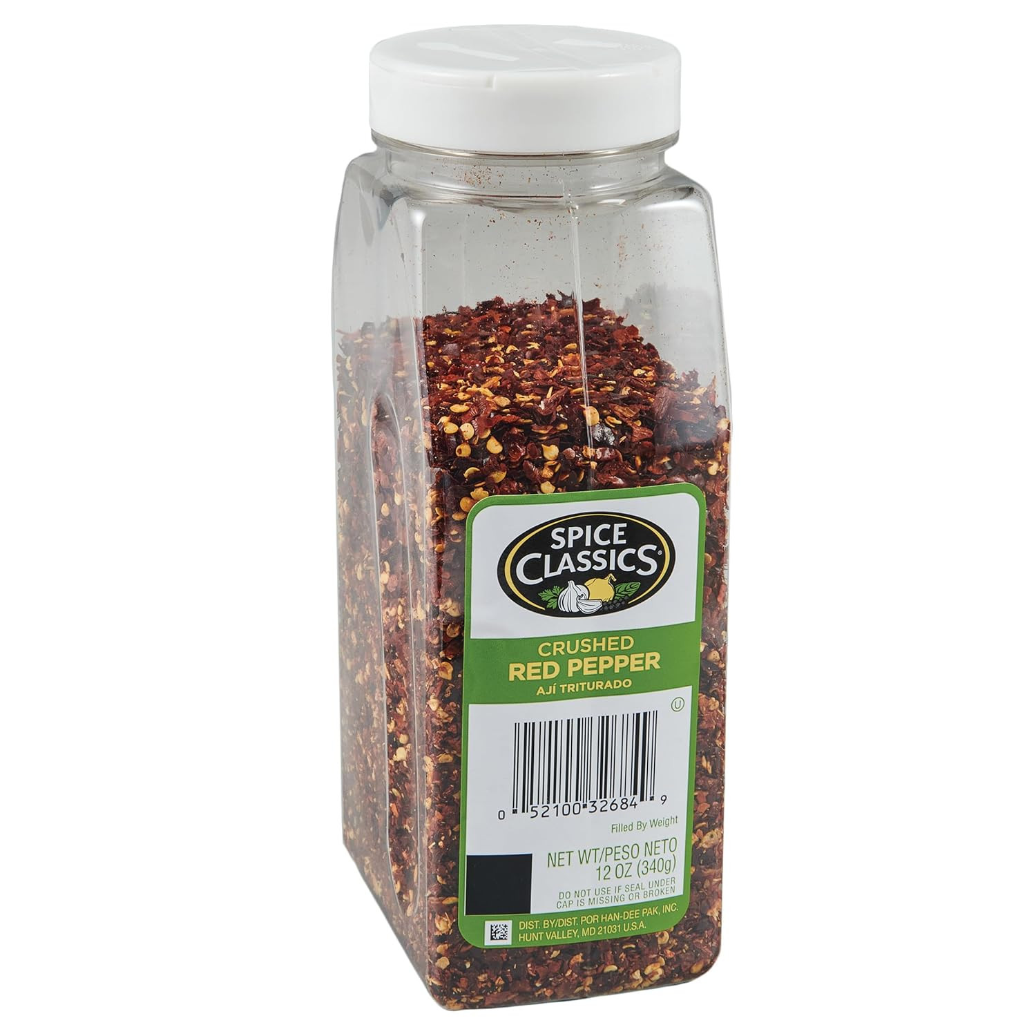 Crushed Red Pepper, 12 Oz – One 12 Ounce Container of Dried and Crushed Red Chil