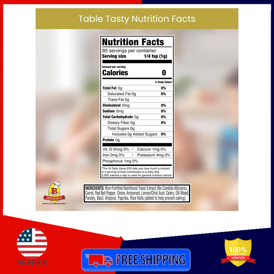 Benson’s Table Tasty Salt Substitute Popcorn Seasoning 3oz Shaker