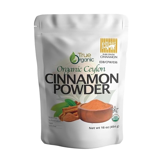 True Organic Ceylon Cinnamon Powder, 1 lb, Premium Grade, Gluten Free, USDA &…