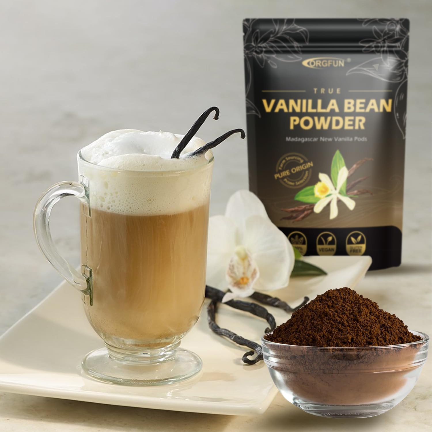 Vanilla Bean Powder 3.53 Oz Pure Madagascar Flavor Gluten Free Vegan