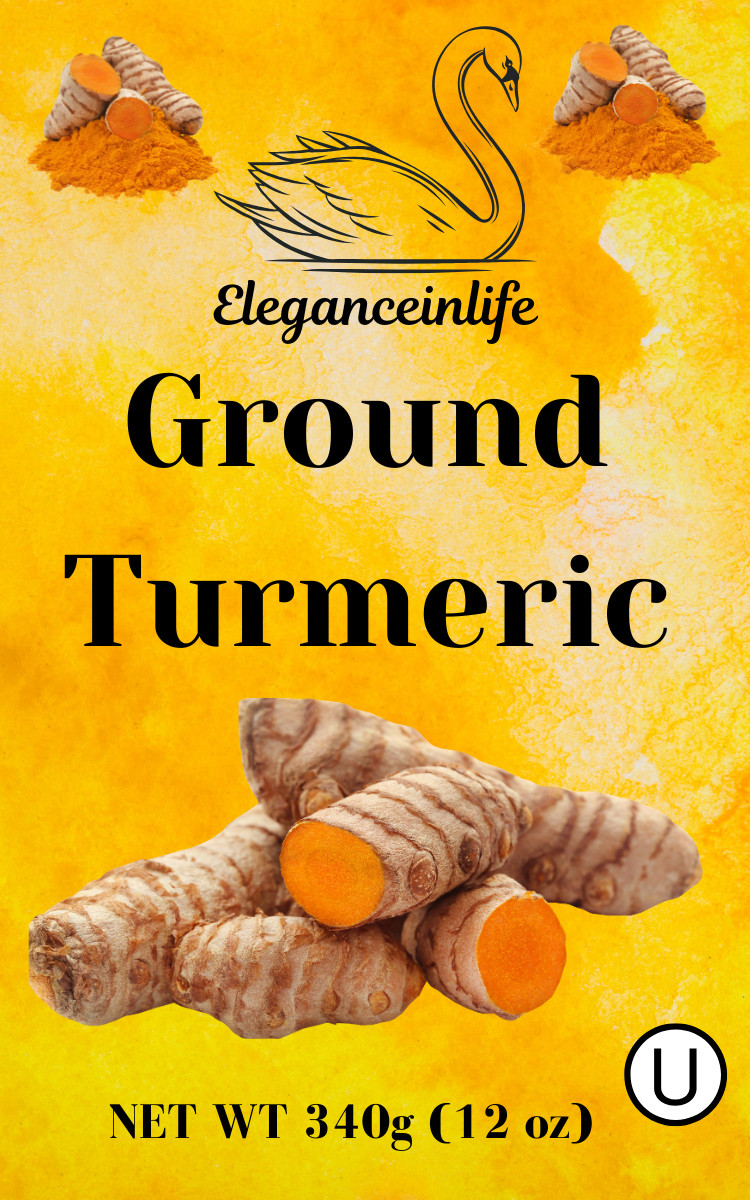 Eleganceinlife Ground Turmeric 12 oz (340g) 100% Pure Turmeric Packed in USA 2pk