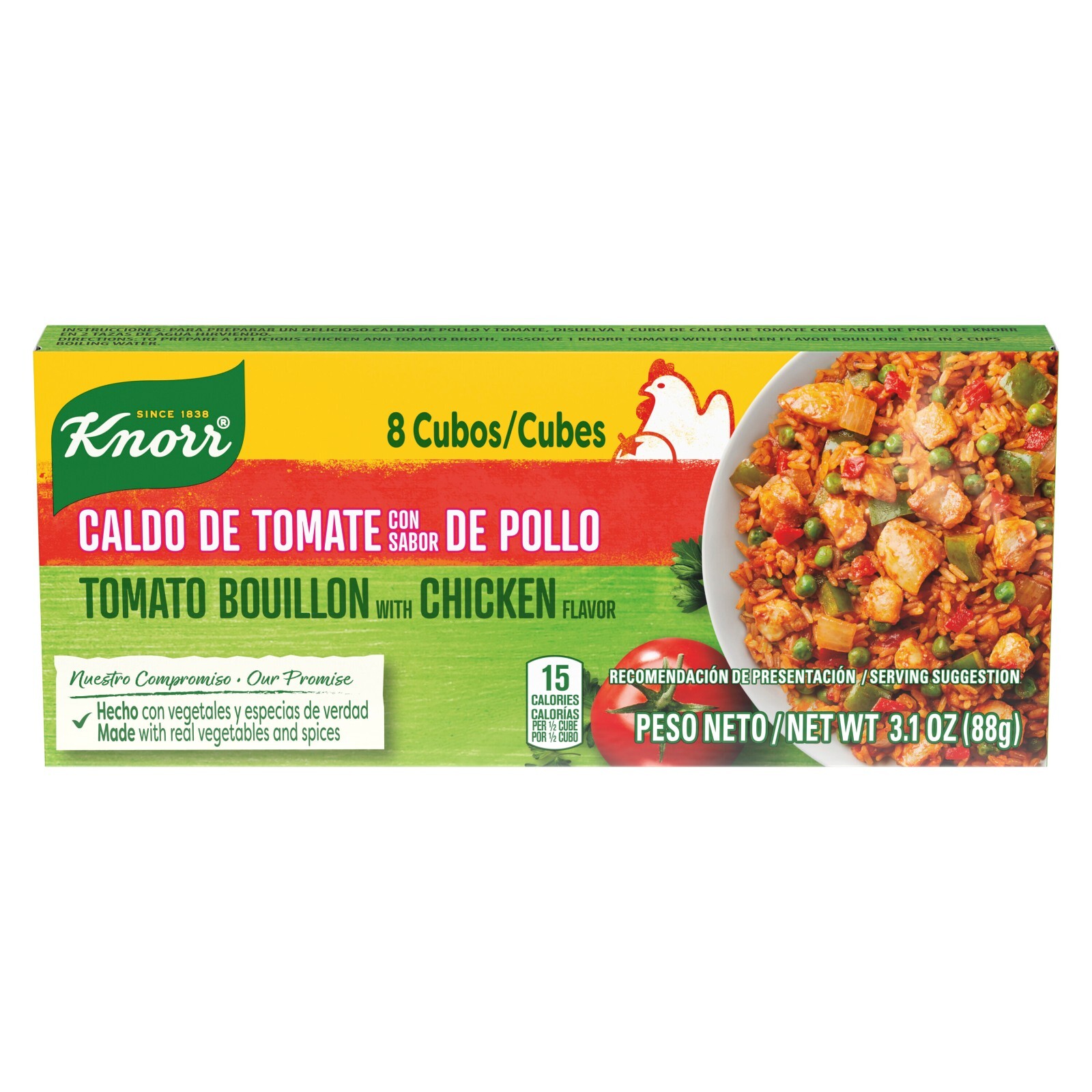 Lot of 6 – Knorr Cube Bouillon Tomato 3.1 oz, 8 ct – 48 CUBES / 18.6 oz TOTAL