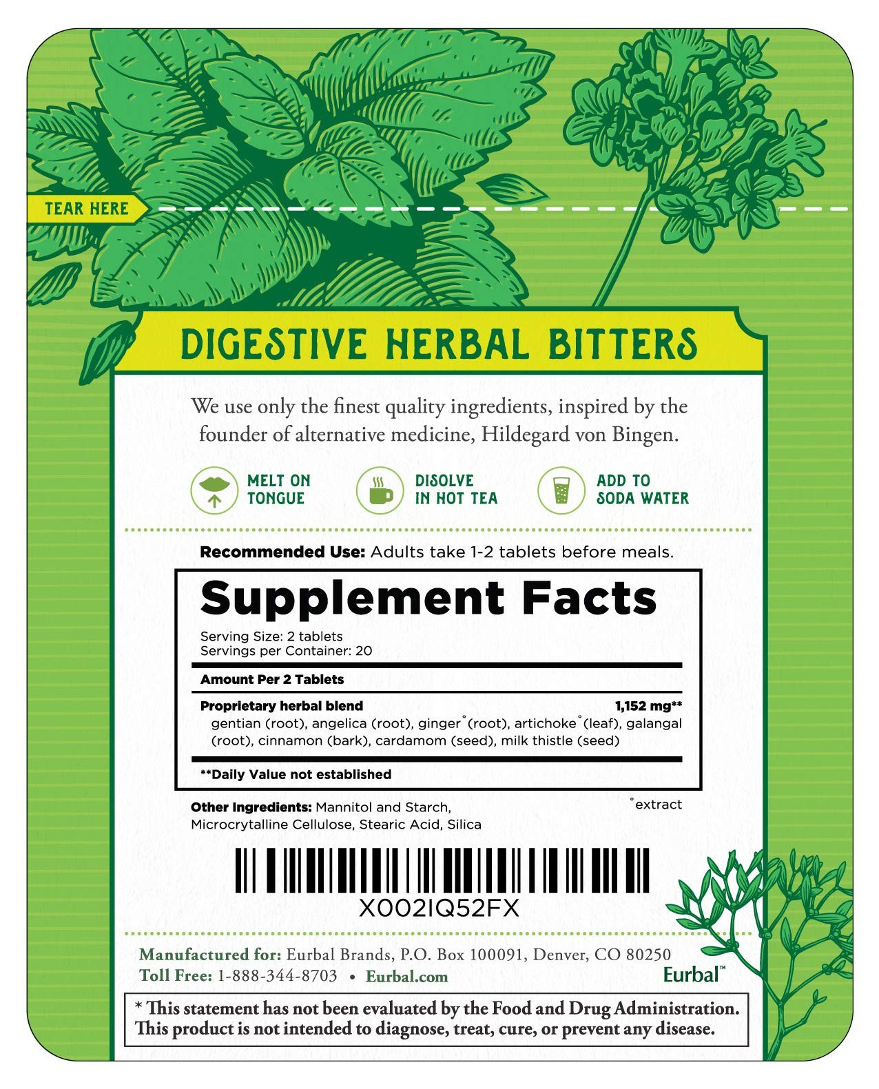Hildegard’s Original Digestive Bitters Tablets (40ct) — 40 Count (Pack of 1)