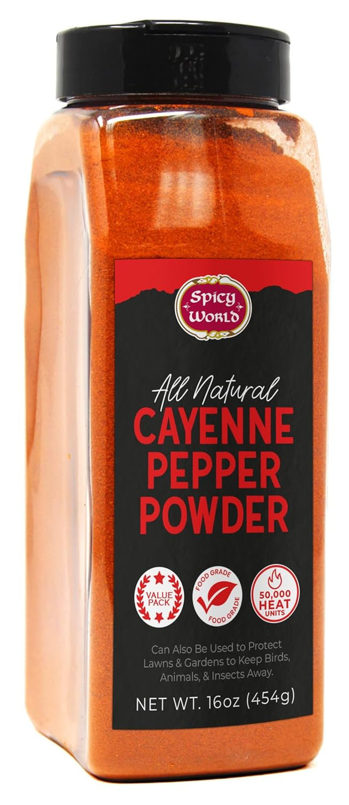 Cayenne Pepper Powder 16oz – 50,000 SHU, Gluten-Free, Natural Pest Control
