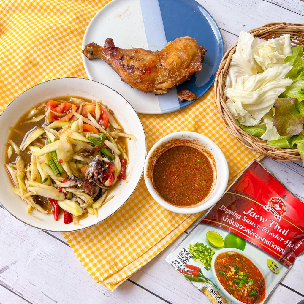 3 x 30 g. Thai Dipping Sauce Powder Mixed Jaew Super Hot Seasoning No MSG