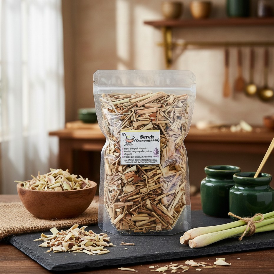 Dried Lemongrass 50g Sereh Kering for Tea & Cooking, Refill Habit Aroma Ritual