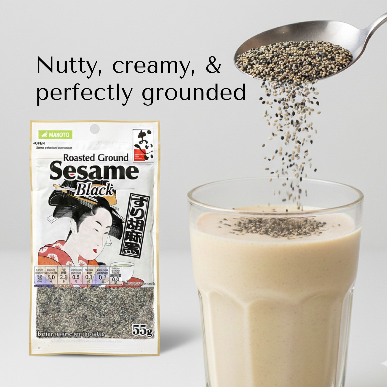 100% Ground Black Sesame ? Japan Quality55g (1.9oz)
