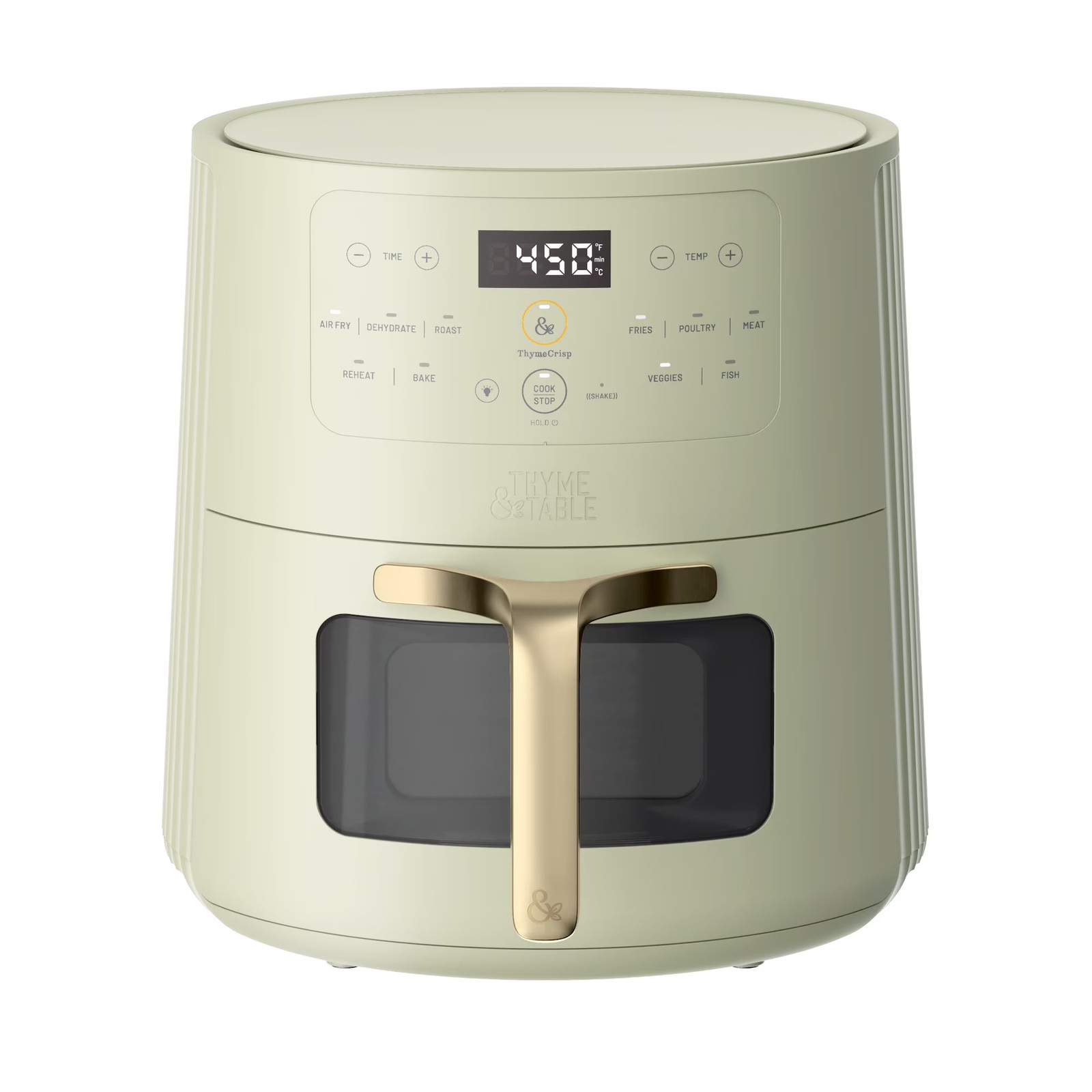 6QT Air Fryer with Thymecrisp Ceramic Nonstick Basket Eucalyptus Green