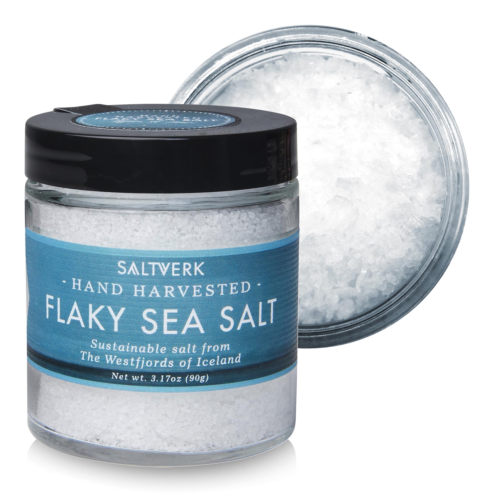 Flaky Sea Salt Handcrafted Gourmet Salt Flakes From Iceland 3.17 Ounces NEW