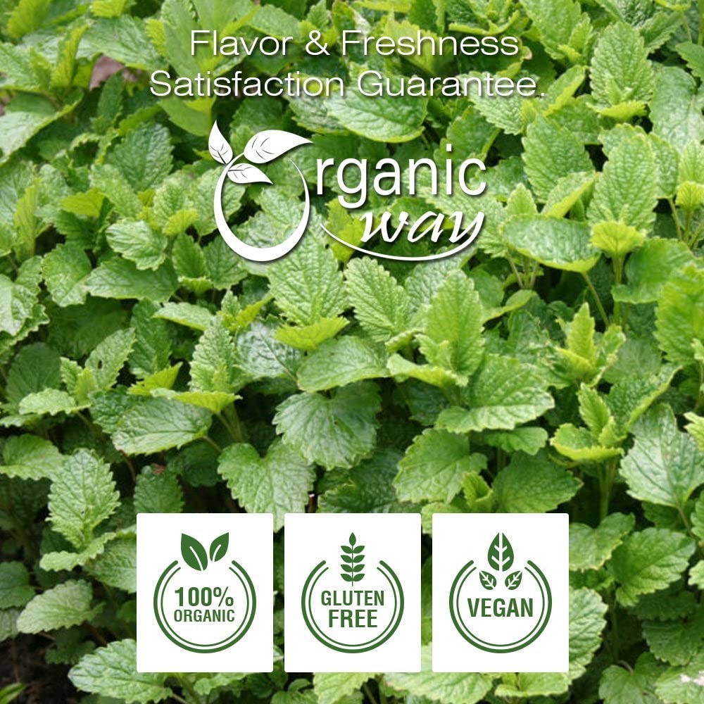 Organic Way Lemon Balm Leaf Whole | Herbal Tea | USDA Certified (2Oz)