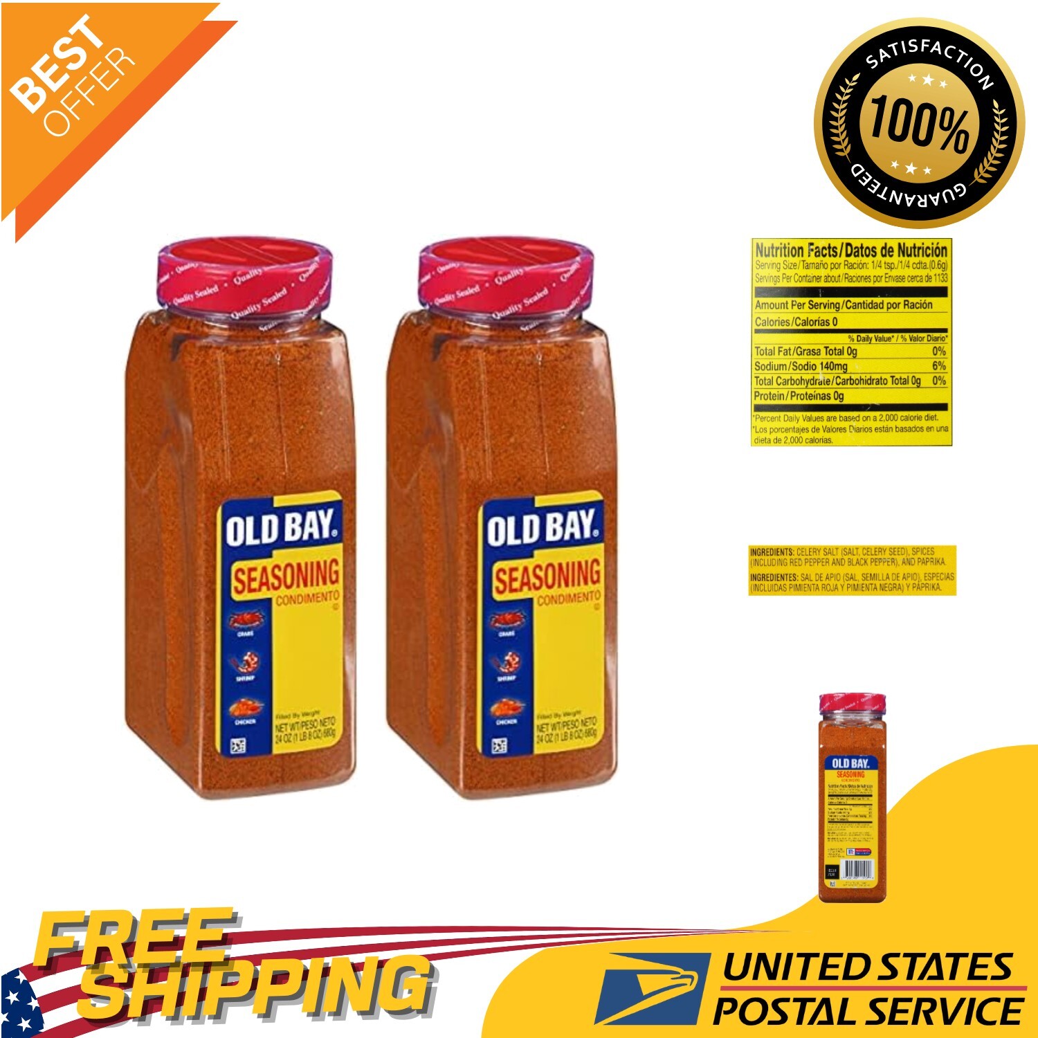 24 oz Seafood Seasoning – Elevate Dishes with 18-Spice Signature Blend