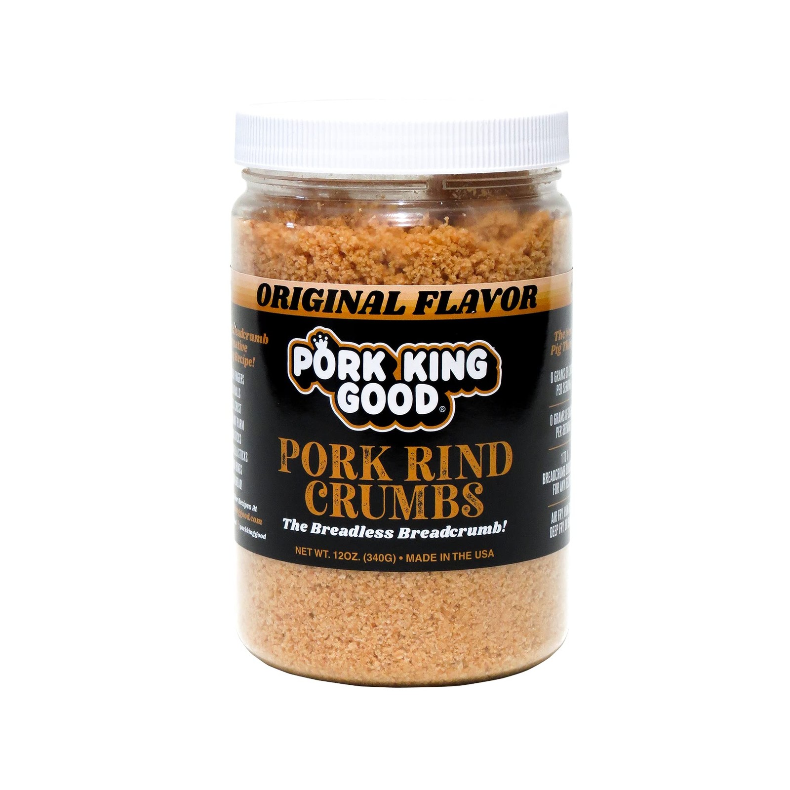 Pork King Good Pork Rind Breadcrumbs, 2 Pack, Keto, Gluten-Free, Zero Carb