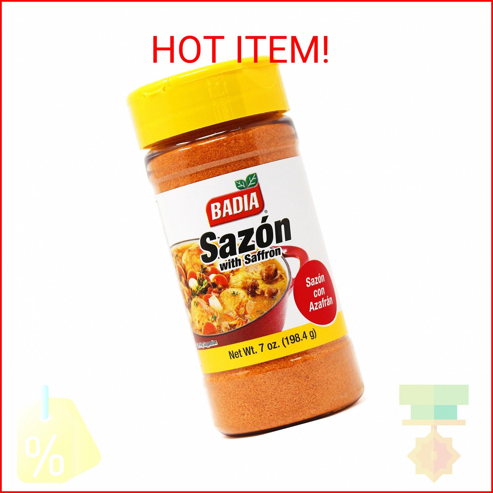 Badia Sazon with Azafran (Saffron) 7 oz – Savory, Earthy & Slightly Floral Latin