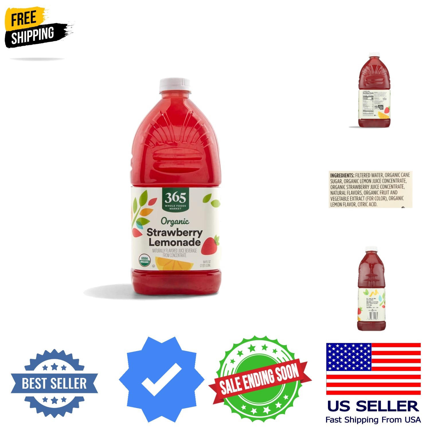 Organic Strawberry Lemonade, 64 Fl Oz