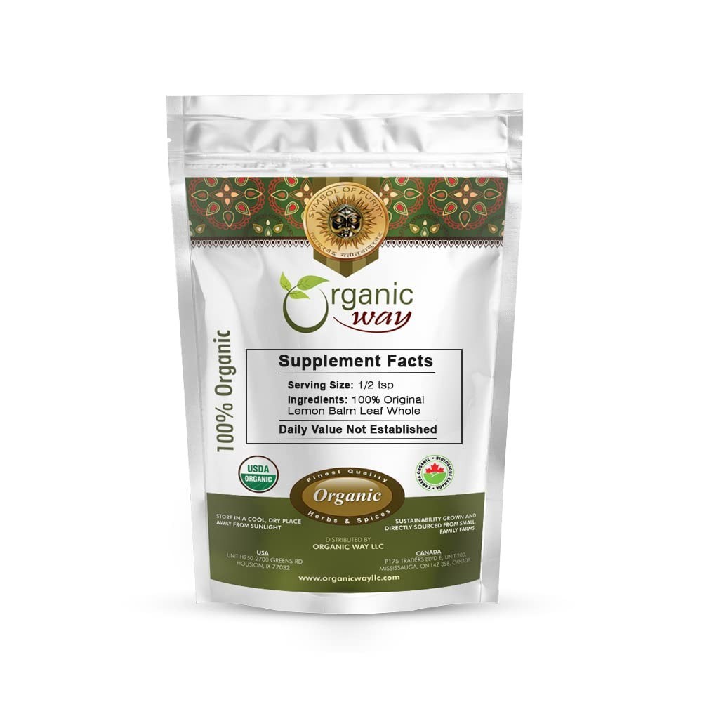 Organic Way Lemon Balm Leaf Whole | Herbal Tea | USDA Certified (2Oz)