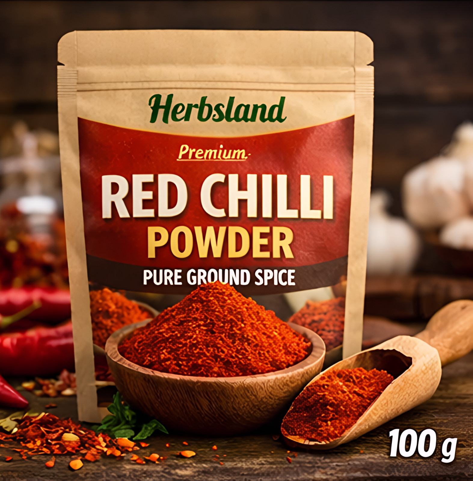 Chili Powder 100g – Pure Ground Chili Pepper Spice | Hot Cooking Seasoning