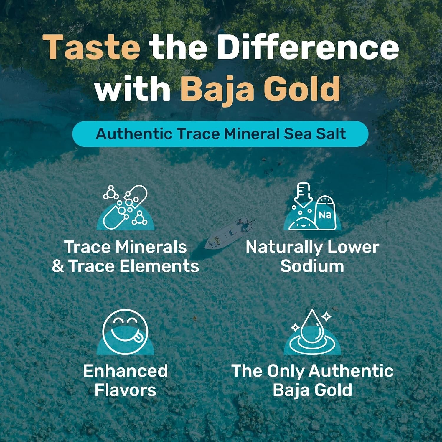 Baja Gold Mineral Sea Salt Natural Grain Crystals 1 Lb Bag Organic Trace Mineral