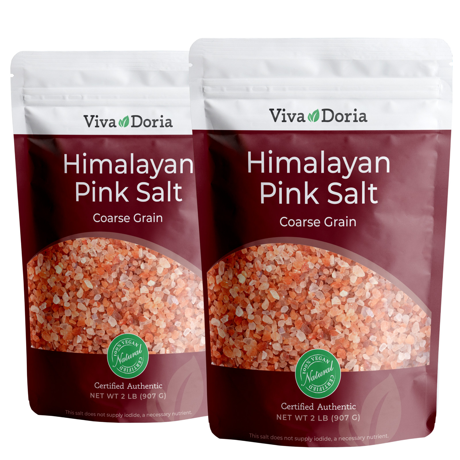 Viva Doria Himalayan Pink Salt, Coarse Grain Salt, 4 lb. (Qty: 2, 2 Lb bags)