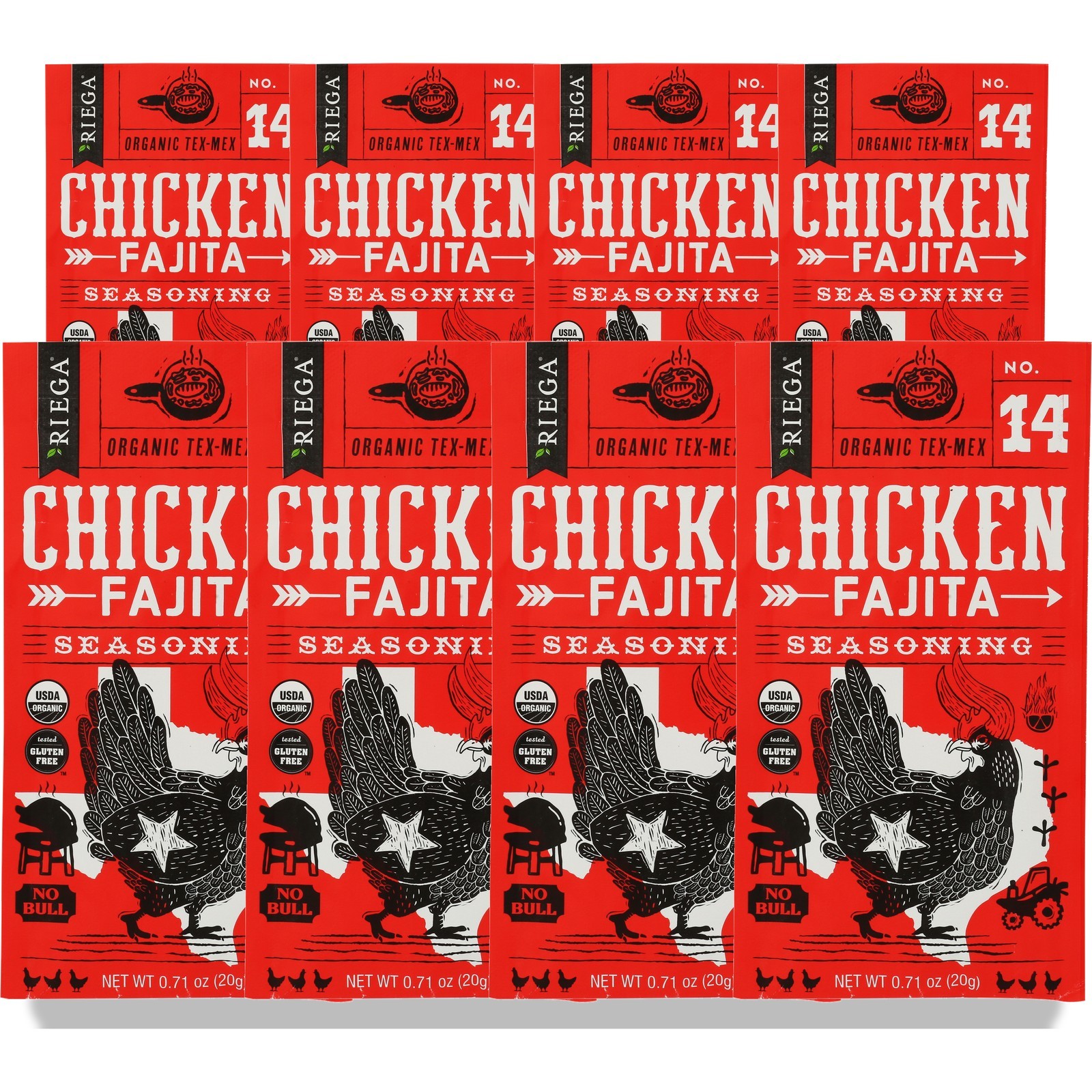 Riega Chicken Fajita Organic Seasoning Mix 0.71 Oz 71 8 Pack