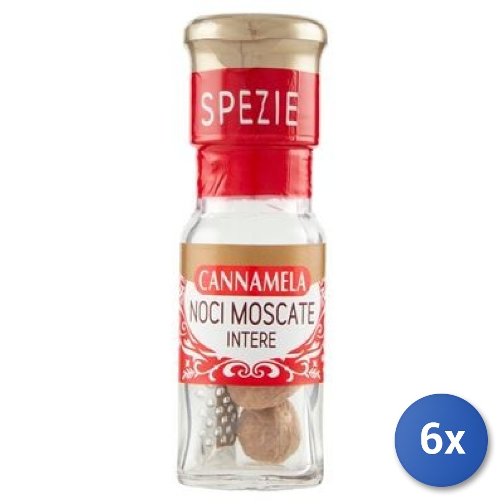 6X Multipack Cannamela Nutmeg Whole + Grater 14G