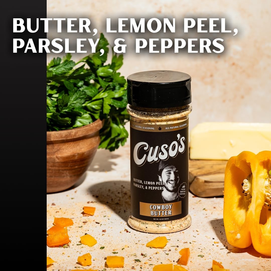 Cuso’s Cowboy Butter Seasoning – Roasted Garlic 5 Ounce (Pack of 1), yellow