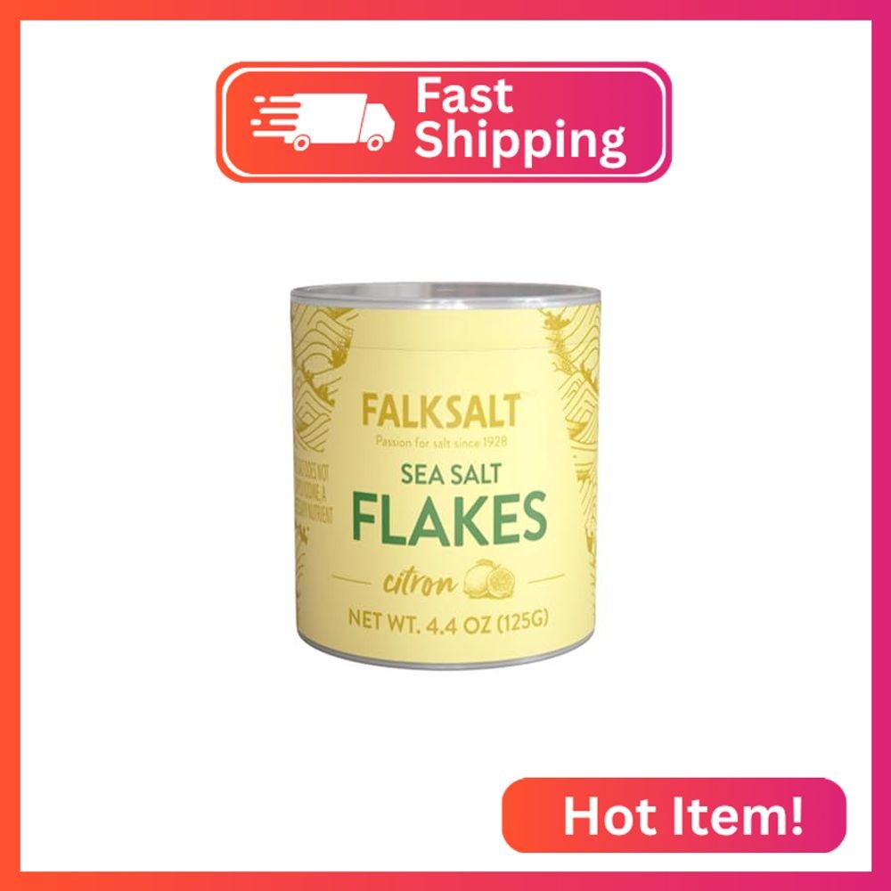 Falksalt – Citron Lemon Sea Salt Flakes, Handcrafted, Kosher, and All Natural Fi