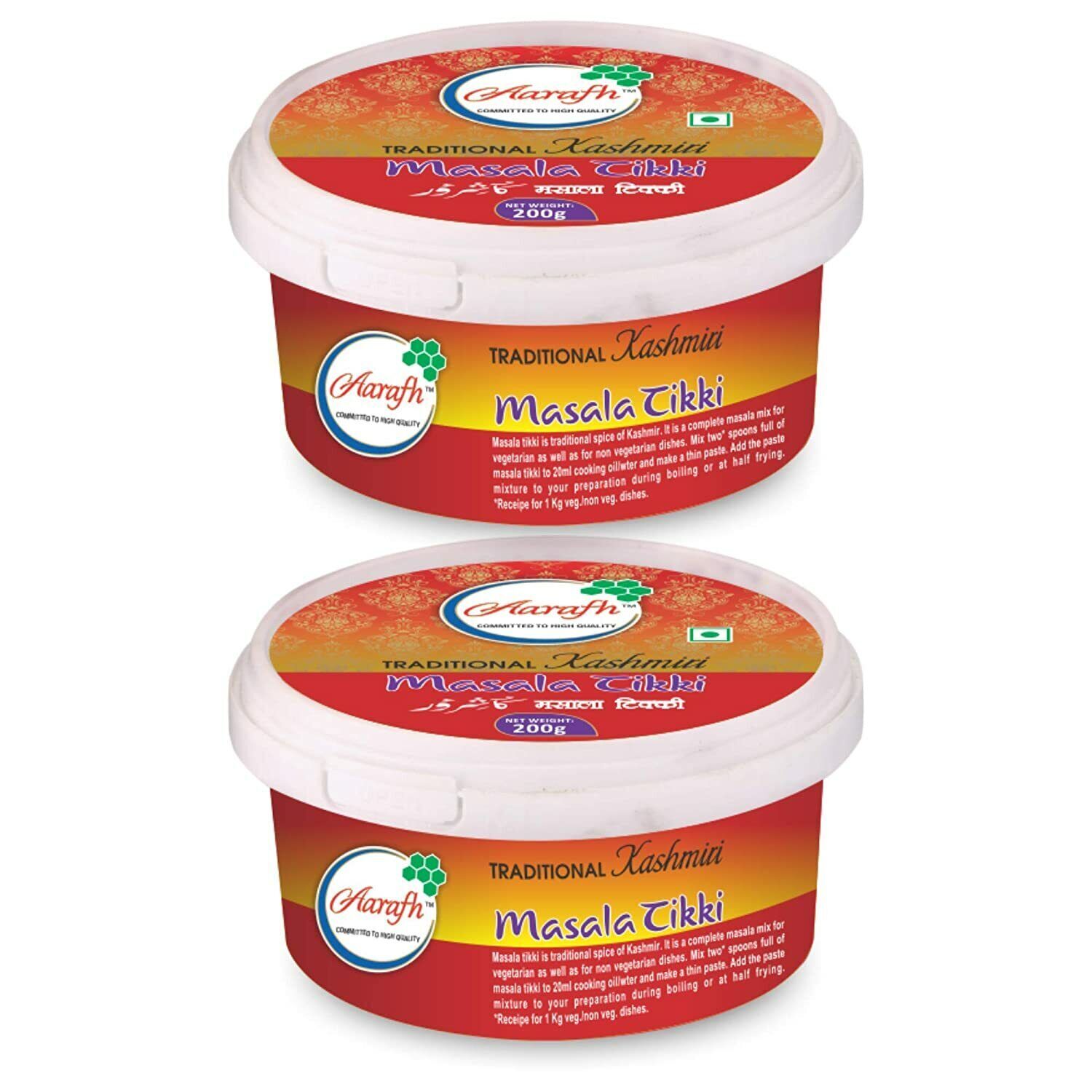Aarafh Traditional Kashmiri Masala Tikki, Vaaer Masala 400g (200gx2) Grams