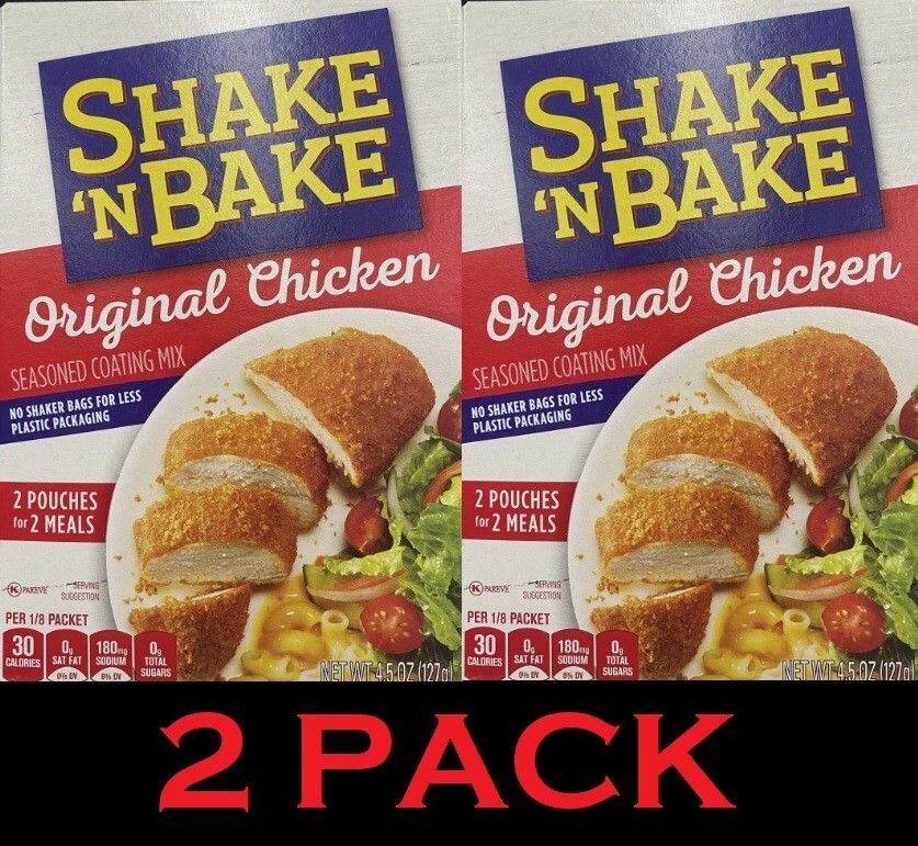 SHAKE N BAKE Original Chicken Seasoned Coating Mix 4.5 oz Box – 2 PACK