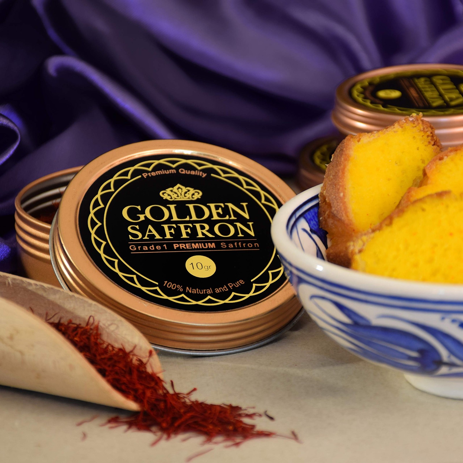 Golden Saffron, Finest Pure Premium All Red Saffron Threads, Grade A+ Super