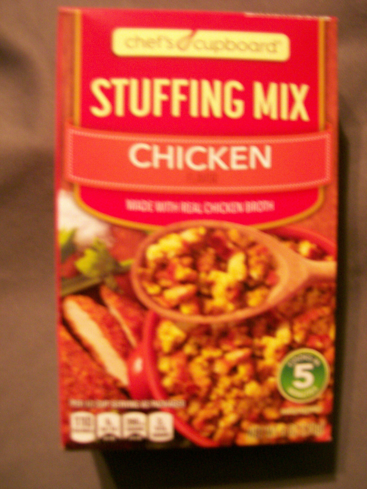 STUFFING MIX CHICKEN CHEF’S CUPBOARD MADE WITH REAL CHICKEN BROTH 6 OZ BOX