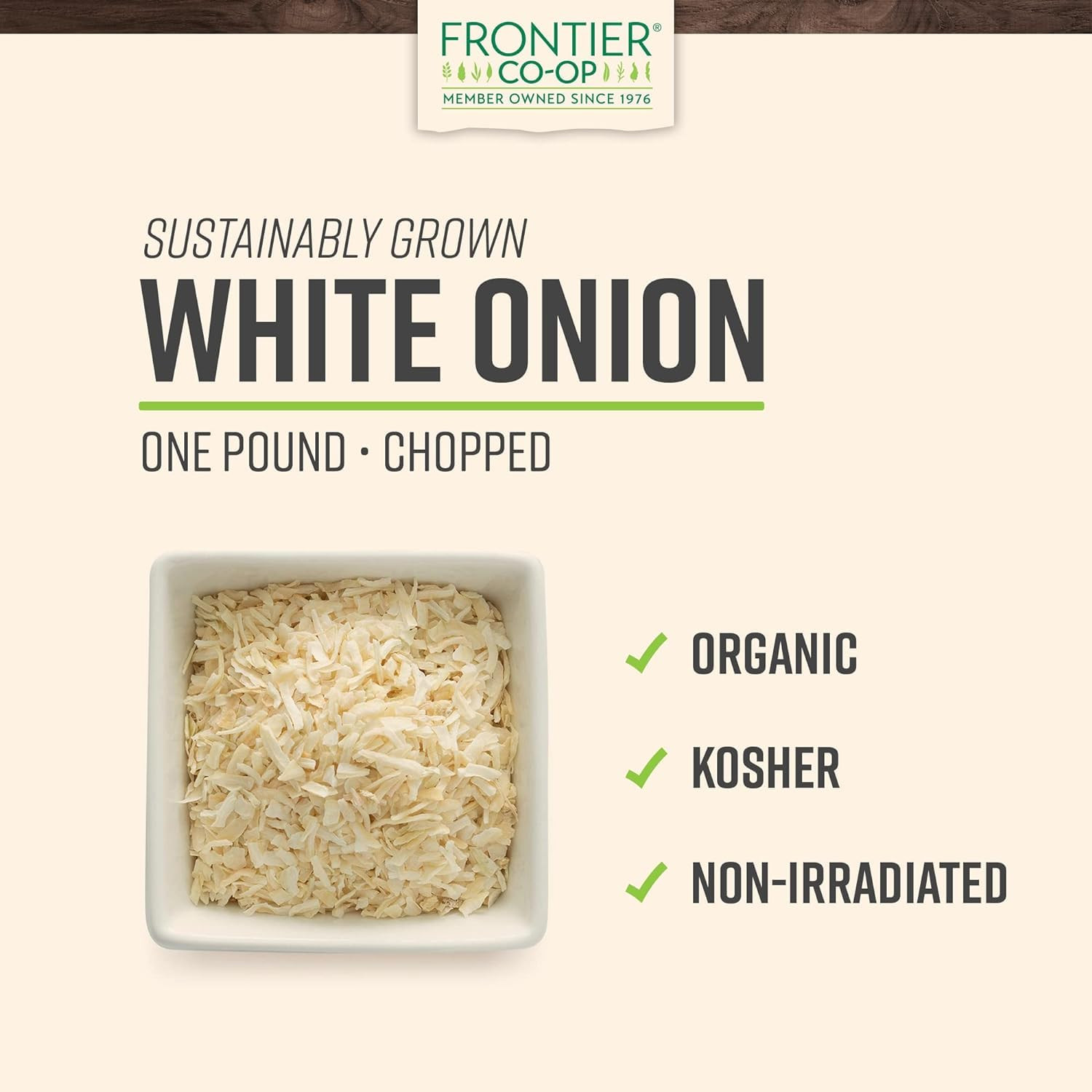 Organic Chopped Onion, 1 Pound, Dried & Chopped Sweet Organic White Onion, Koshe