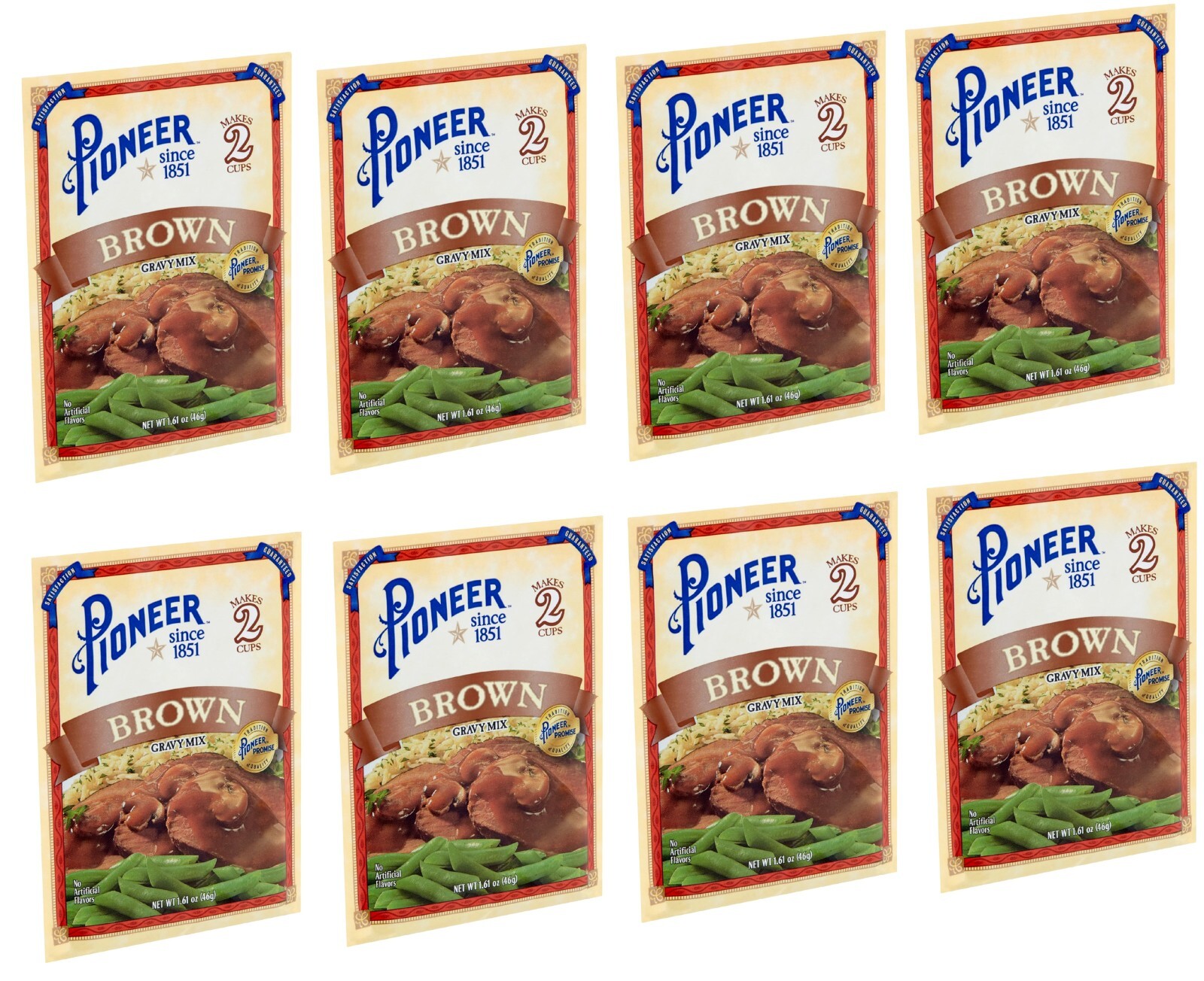 8-Pack Pioneer Premium Brown Gravy Mix, 1.61 oz Packets Mix in every meal.