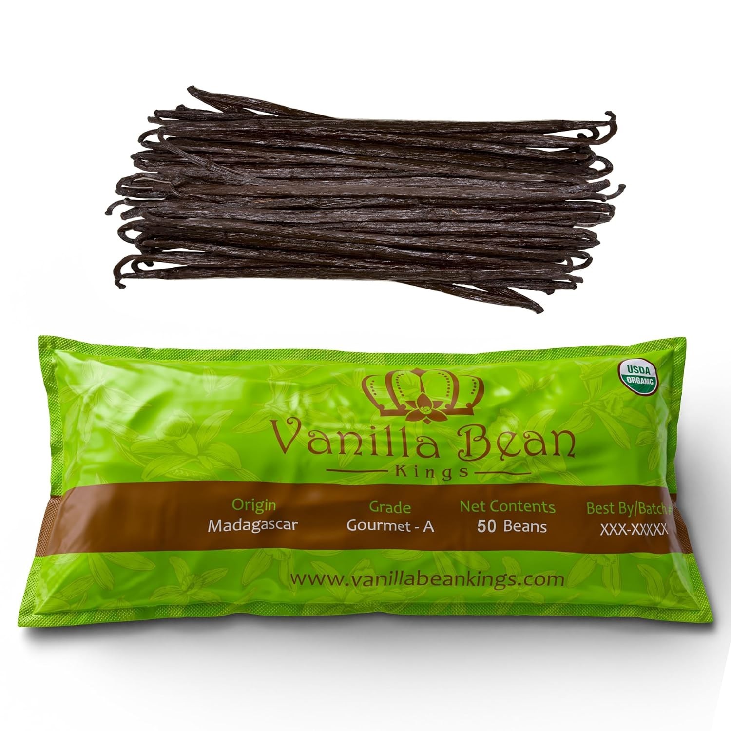 50 Count Madagascar Vanilla Beans – Soft, Sweet, & Sustainably Sourced