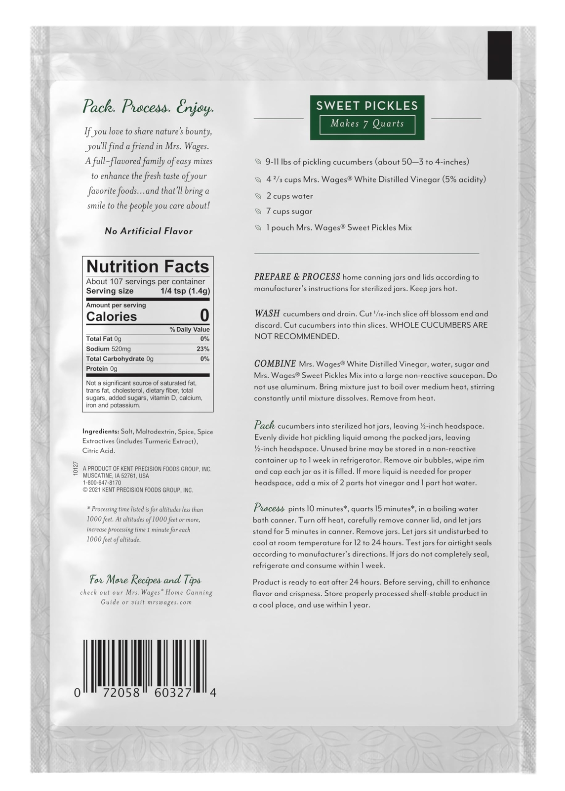 Sweet Pickles Quick Process Mix Quick and Easy Simple-To-Use Simple Homemade …