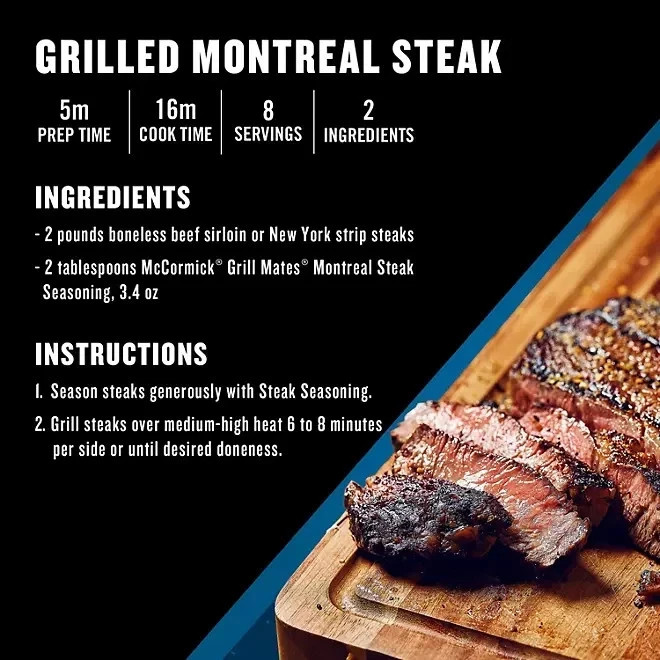 2 PACK – McCormick Grill Mates MONTREAL STEAK SEASONING 29 oz. (Total 58 oz.)