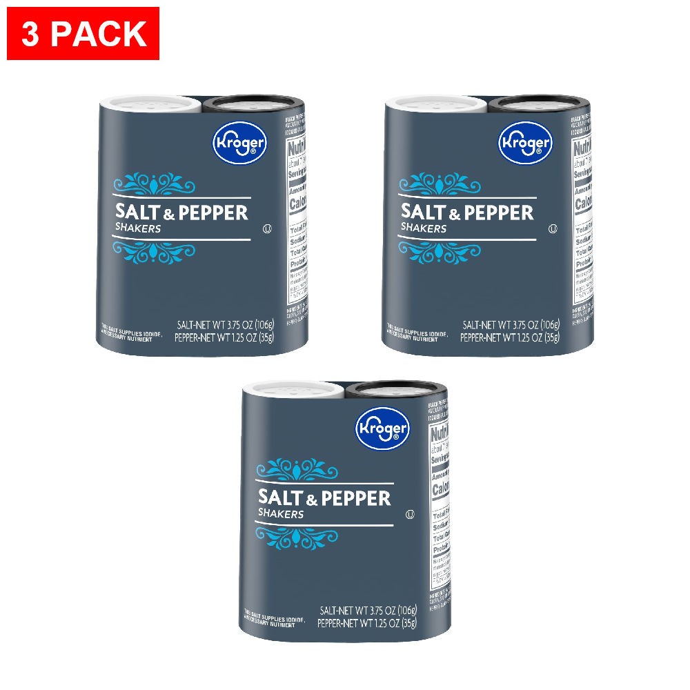 Kroger Salt & Pepper Shakers 5 oz – Pack of 3