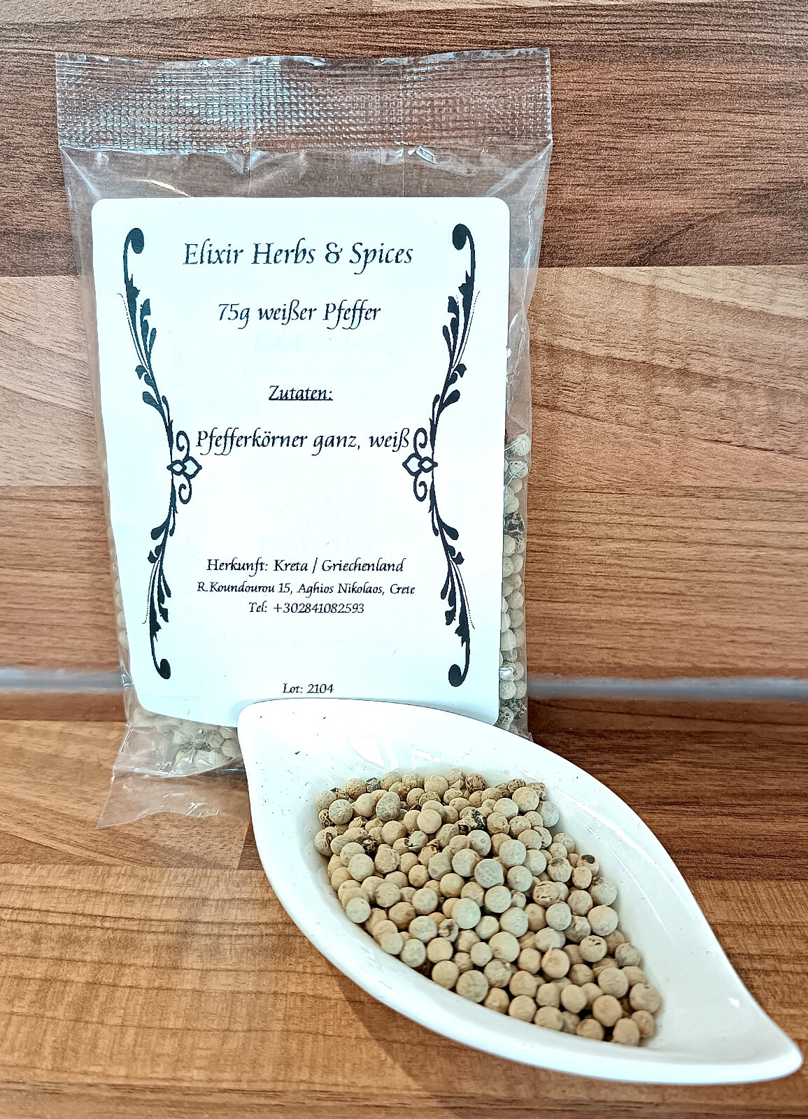 Greek Whole Peppercorn Gift Set RED & WHITE Elixir Herbs & Spices #72