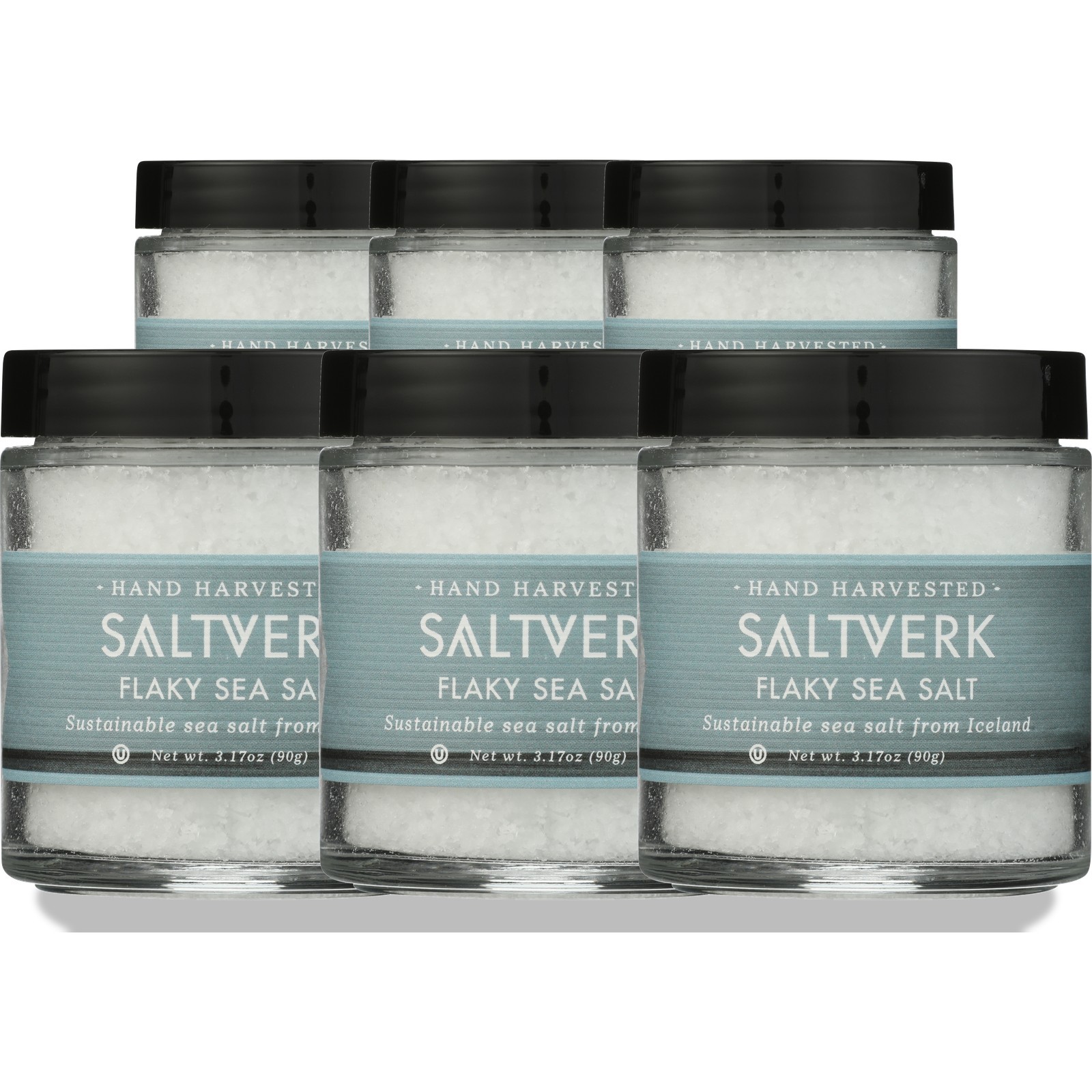 Saltverk Flaky Sea Salt Hand Harvested 3.17 Oz 6 Pack