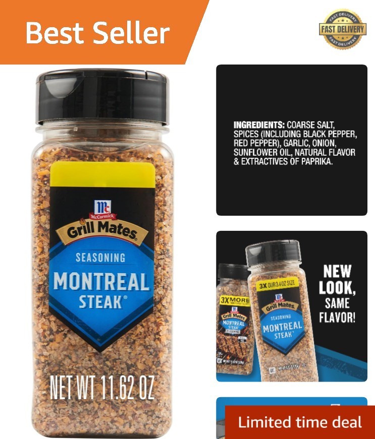 McCormick Seasoning, Montreal Steak, No MSG Added, Gluten Free, No Artificial…