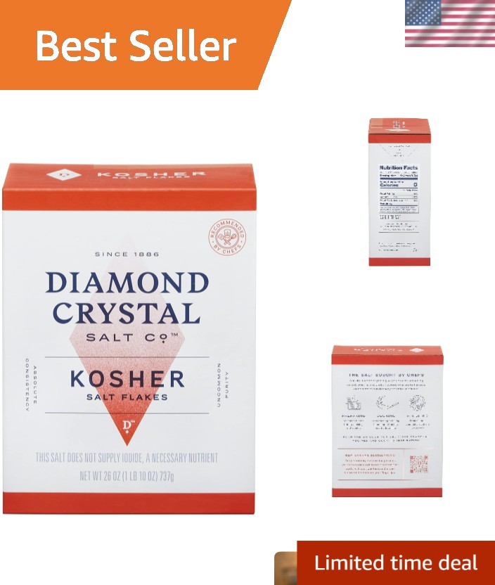 Kosher Salt Flakes 26oz – Full Flavor, No Additives for Every Kitchen